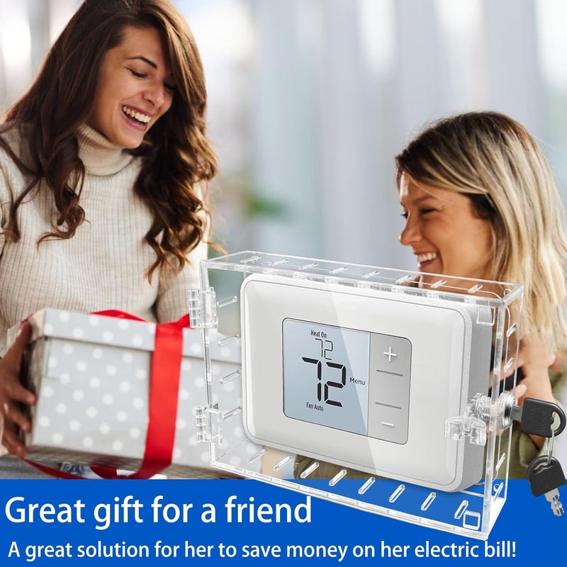 Young Dance 2PCS Large Thermostat Lock Box Cover with Key,Clear Thermostat Cover with Lock Fits Honeywell Thermostat On Wall,AC Lock Box Cover with Key Fits Thermostats 6.5" W x5.0 H or Smaller - Image 4